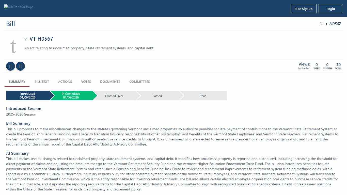 VT H0567 BillTrack50